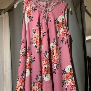 Pink knee length plus size dress